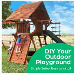 Heavy duty green swing set brackets for backyard playsets