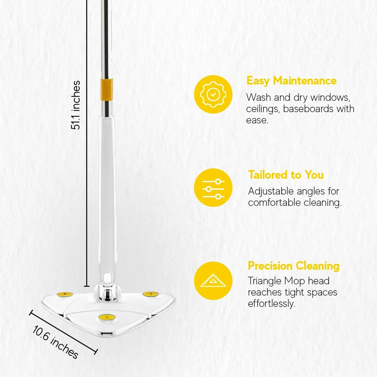 Wet and dry mop with extendable handle and flat head