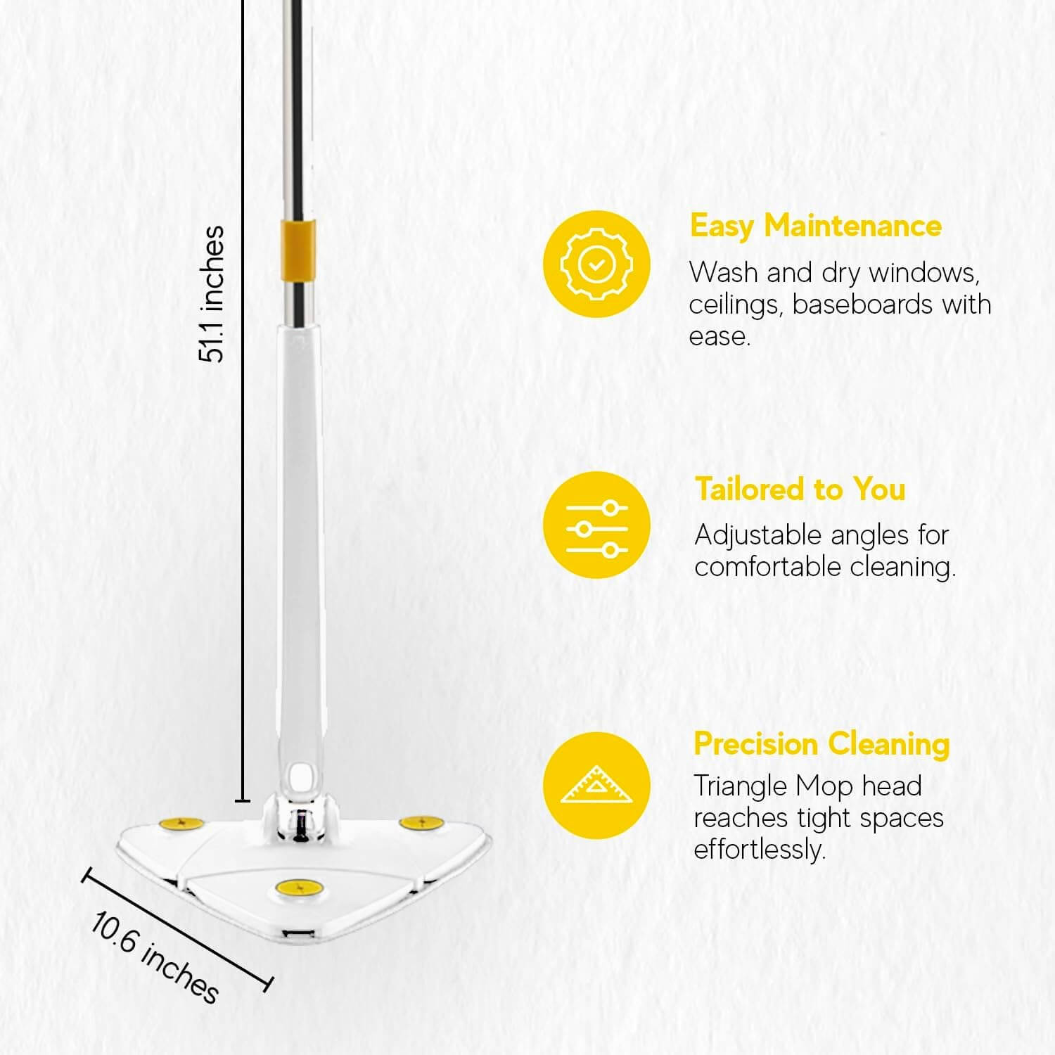 Wet and dry mop with extendable handle and flat head