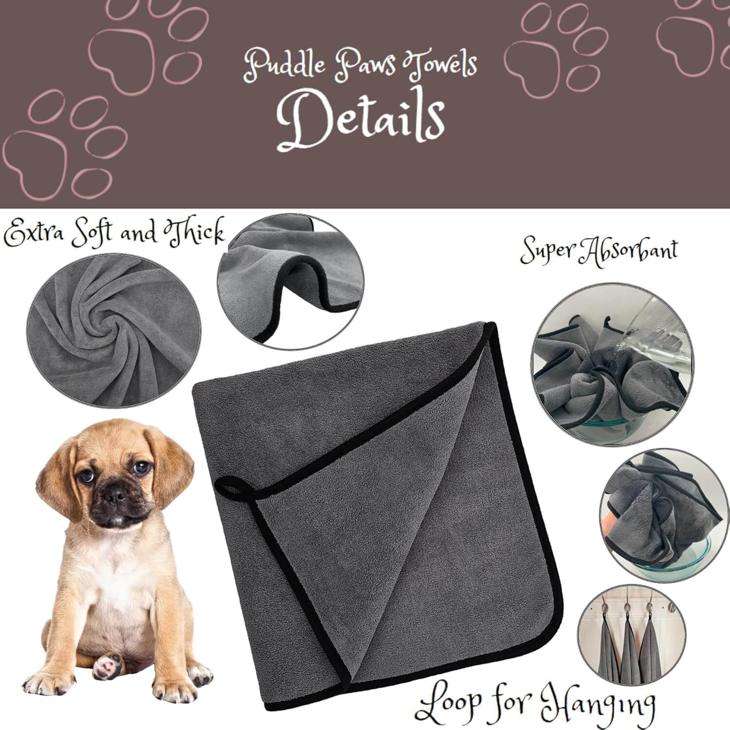 Quick-dry pet towels in assorted sizes