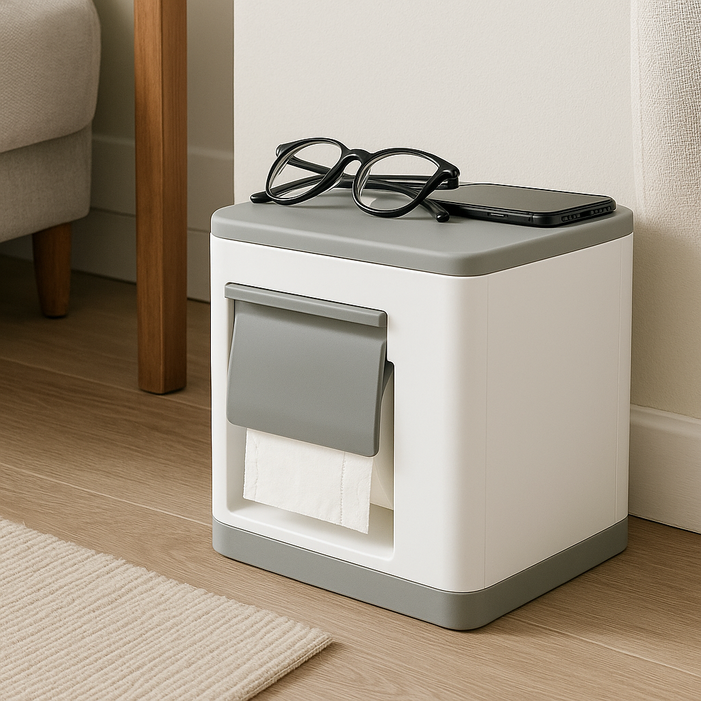 UBeesize Toilet Paper Holder – Wall Mounted or Freestanding, Waterproof Bathroom Storage for Large Rolls