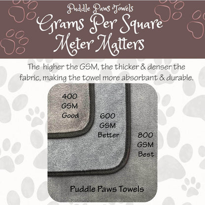 Absorbent pet towels with cute paw embroidery