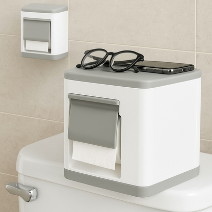 UBeesize Toilet Paper Holder – Wall Mounted or Freestanding, Waterproof Bathroom Storage for Large Rolls