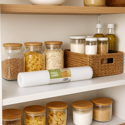Clear Shelf Liner – Non-Adhesive, Non-Slip Cabinet & Drawer Liner (17.72" x 59.06") – Trim to Fit, BPA-Free EVA