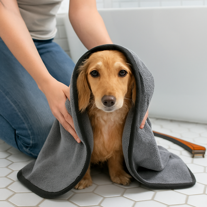 Puddle Paws Dog Towels – 3-Pack Microfiber Set (2 Large 51"x23", 1 Small 23"x23") – Ultra Absorbent, Quick Dry Pet Towels